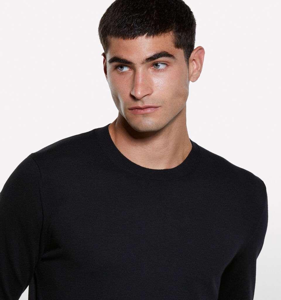 Schwarzer Pullover mit Rundhalsausschnitt - rundhalspullover für herren - Schwarz | Sisley image number 4